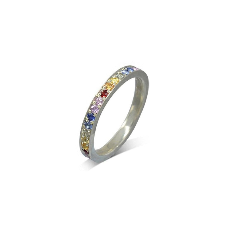 Rainbow Sapphire Eternity Ring