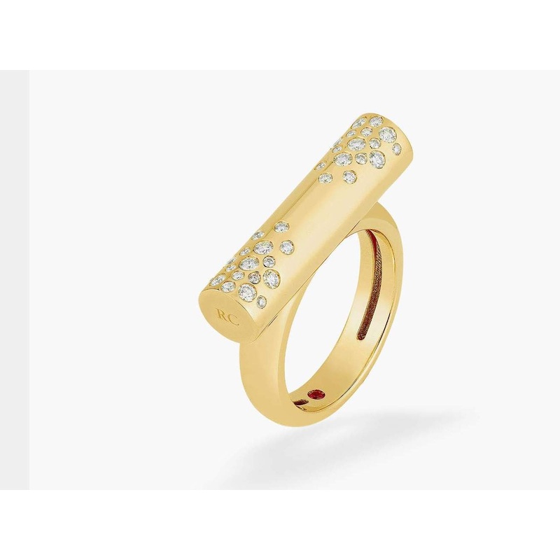 ROBERTO COIN 18KY DIAMOND BAR RING