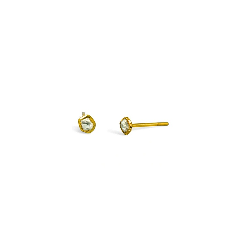 Rough Diamond 18ct Gold Stud Earrings