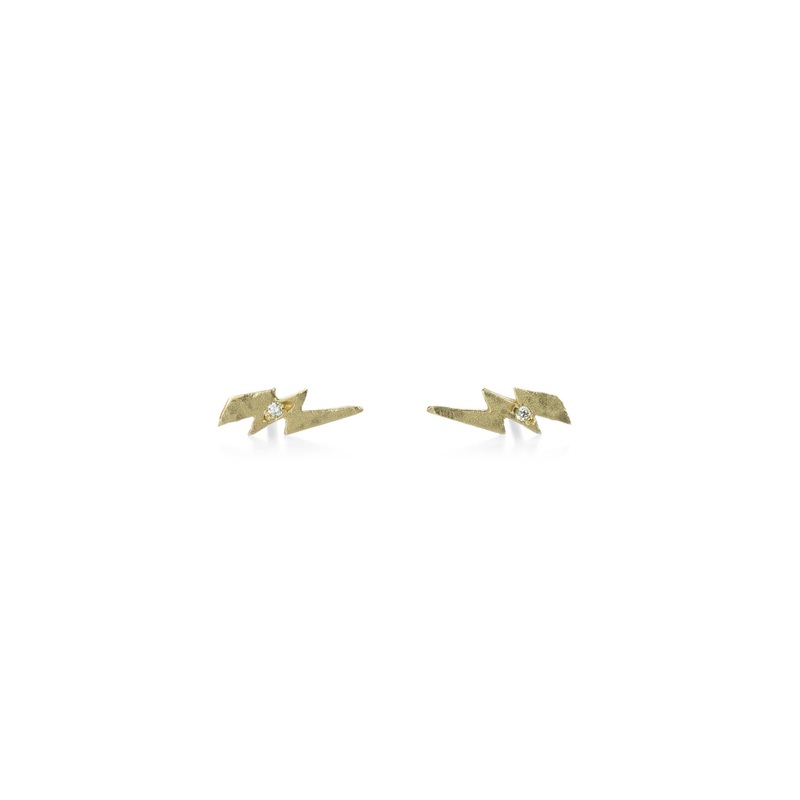 14k Lightning Bolt Studs