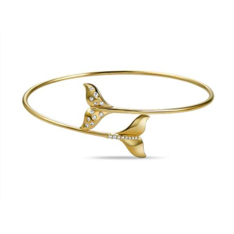 14K WHALE TAIL BANGLE