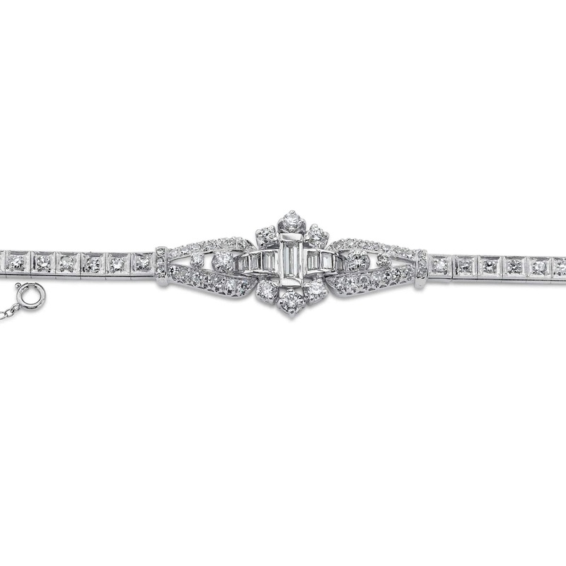 14kt Gold Diamond Deco Bracelet