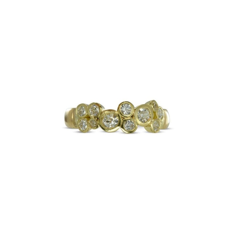 Bubbles Gold Organic Diamond Half Eternity Ring
