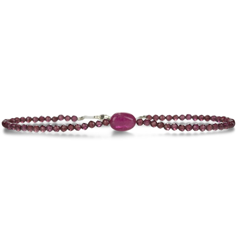Faceted Garnet and Ruby Bracelet