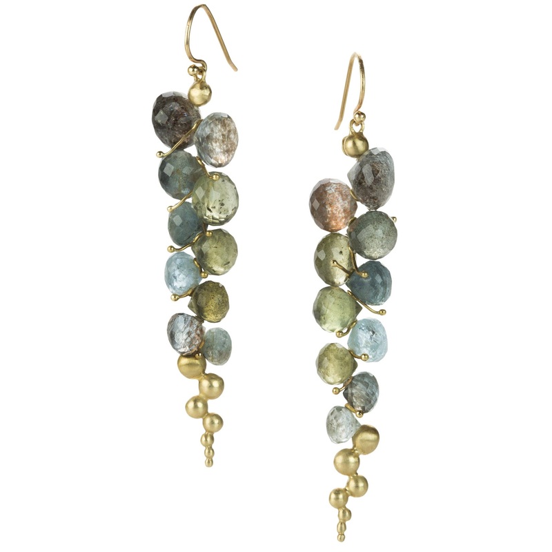 Moss Aquamarine Caviar Earrings