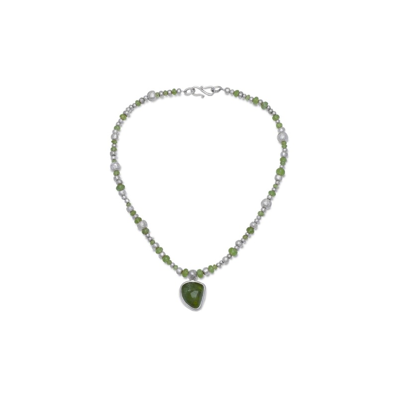 Random Nugget Faceted Peridot Necklace