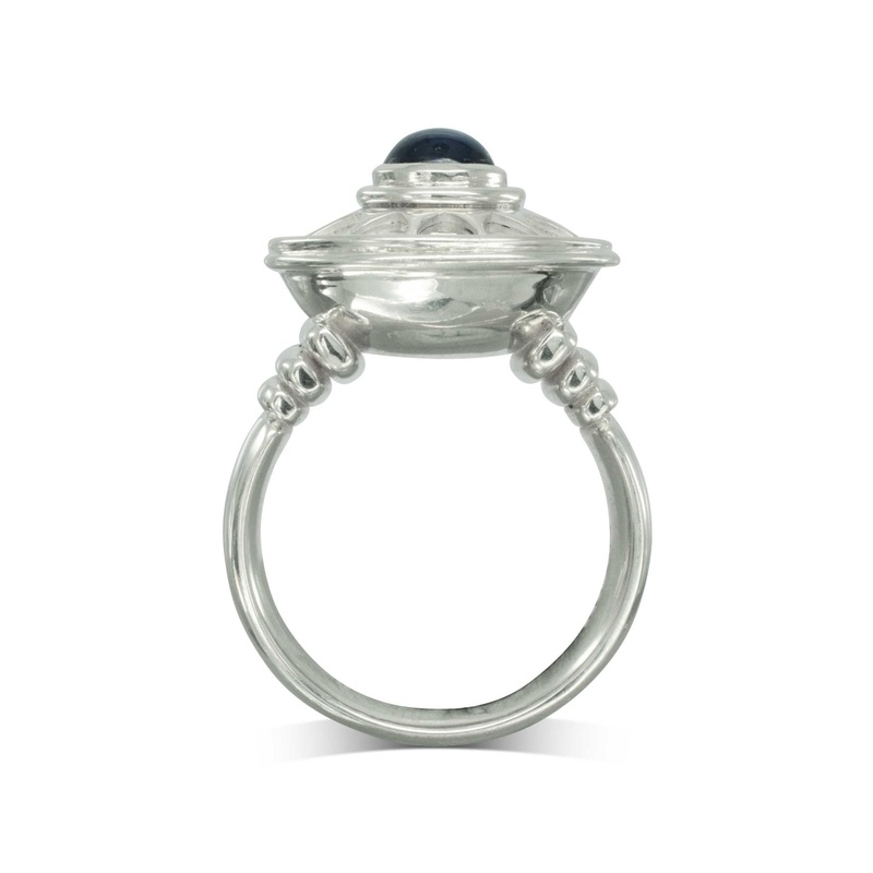 Sapphire Reliquary Ring for Ashes