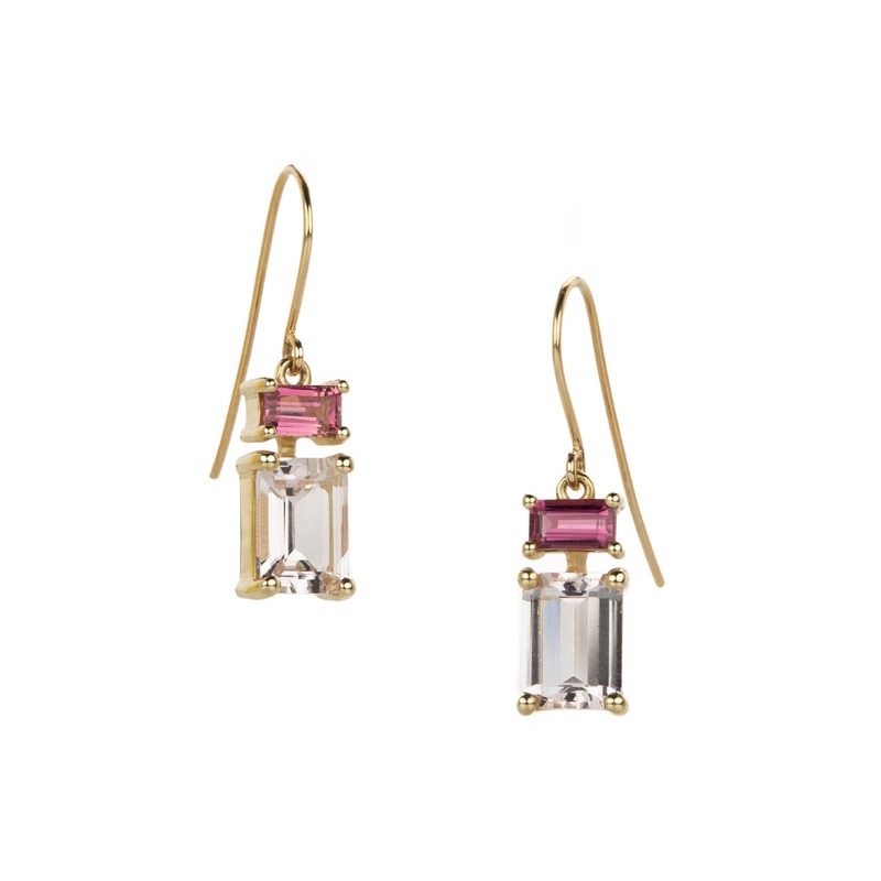 Tourmaline and Morganite Earrings