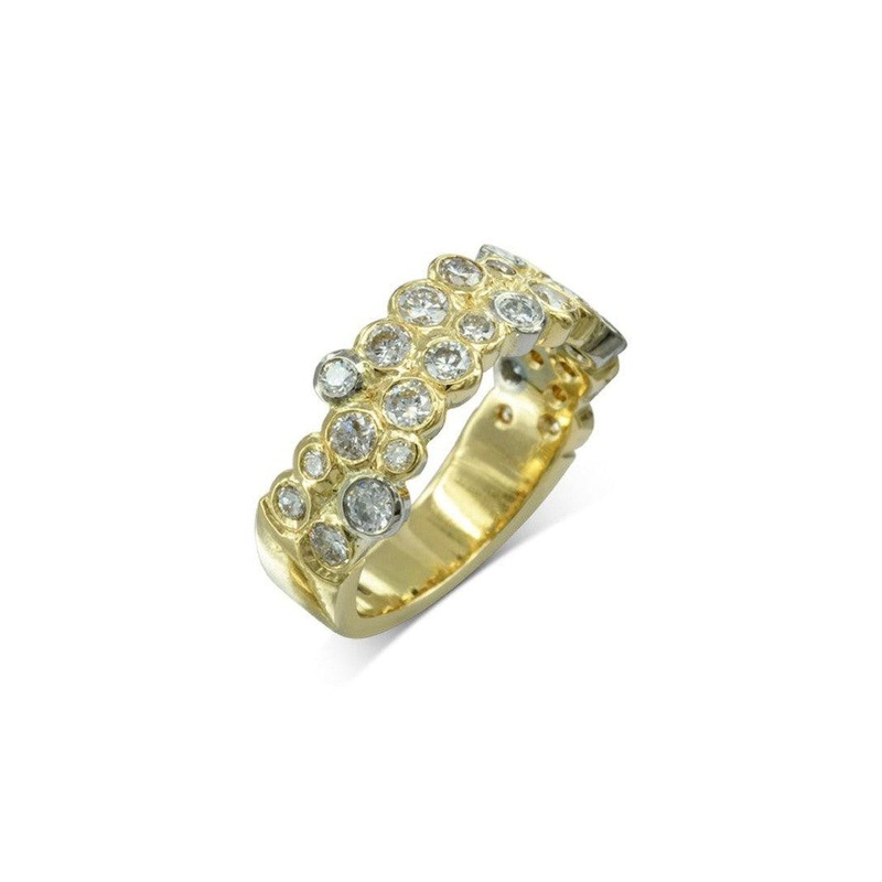 Water Bubbles Two Tone Diamond Eternity Ring