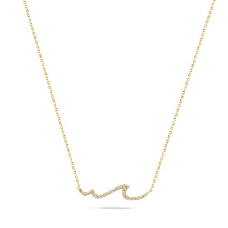 14K WHITE GOLD DIAMOND WAVE