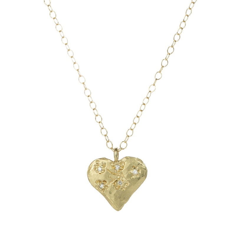 Cherry Blossom Heart Necklace