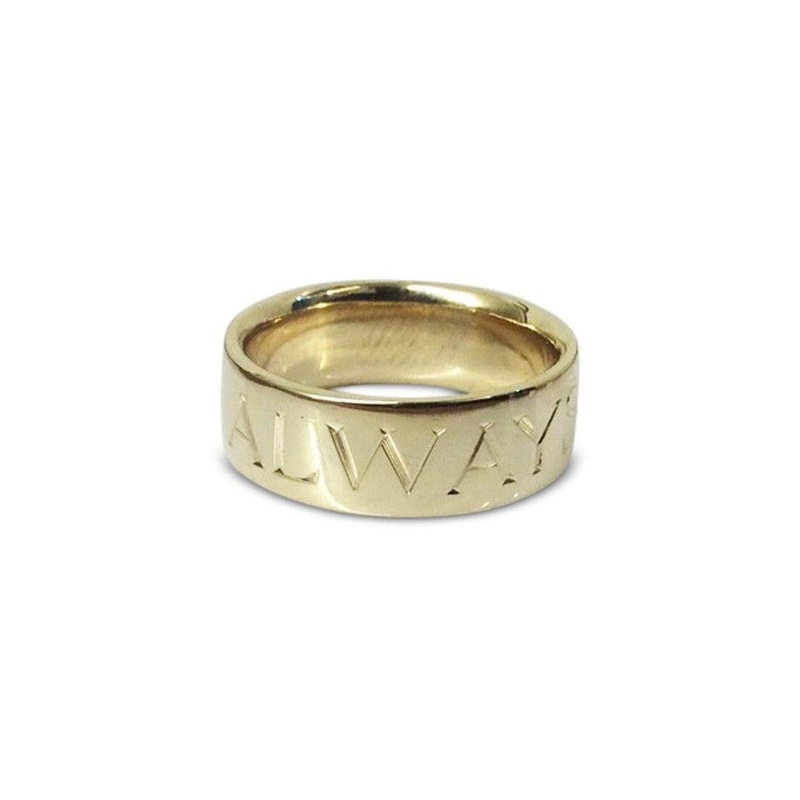 Engraved Letter Wedding Ring