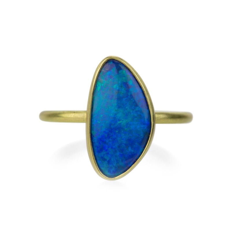 Freeform Bezel Set Boulder Opal Ring