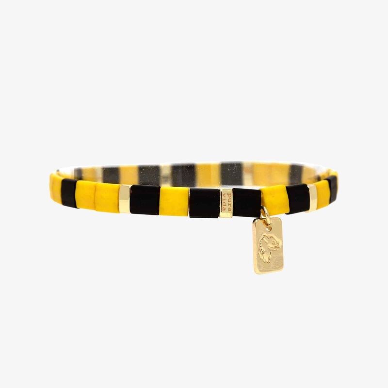 Hufflepuff Tile Bead Stretch Bracelet