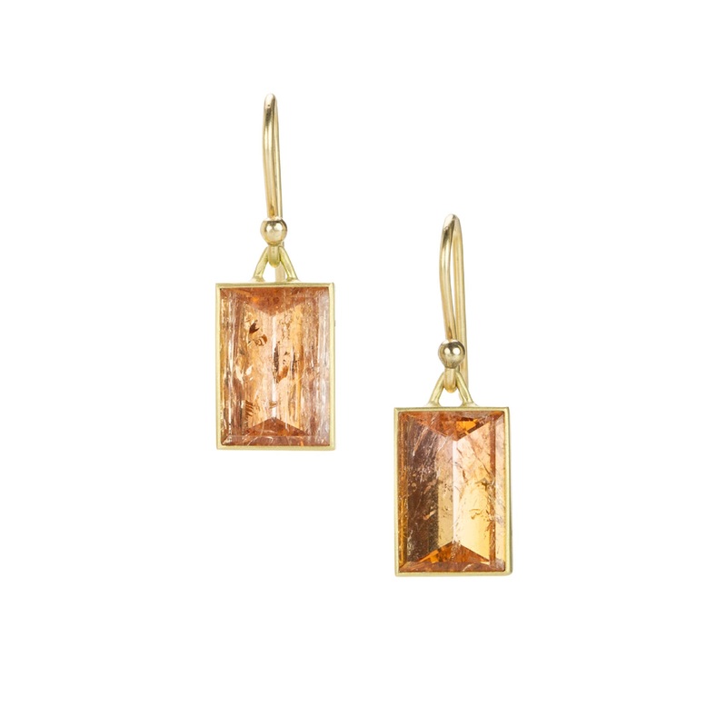 Rectangular Imperial Topaz Drop Earrings