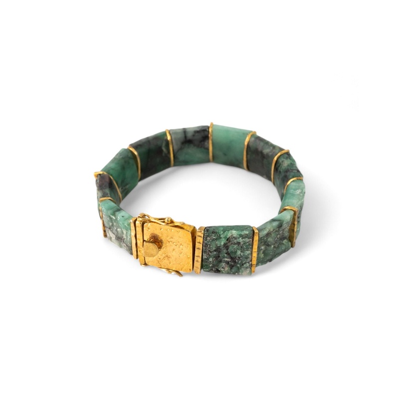Rough Brazilian Emerald Bracelet