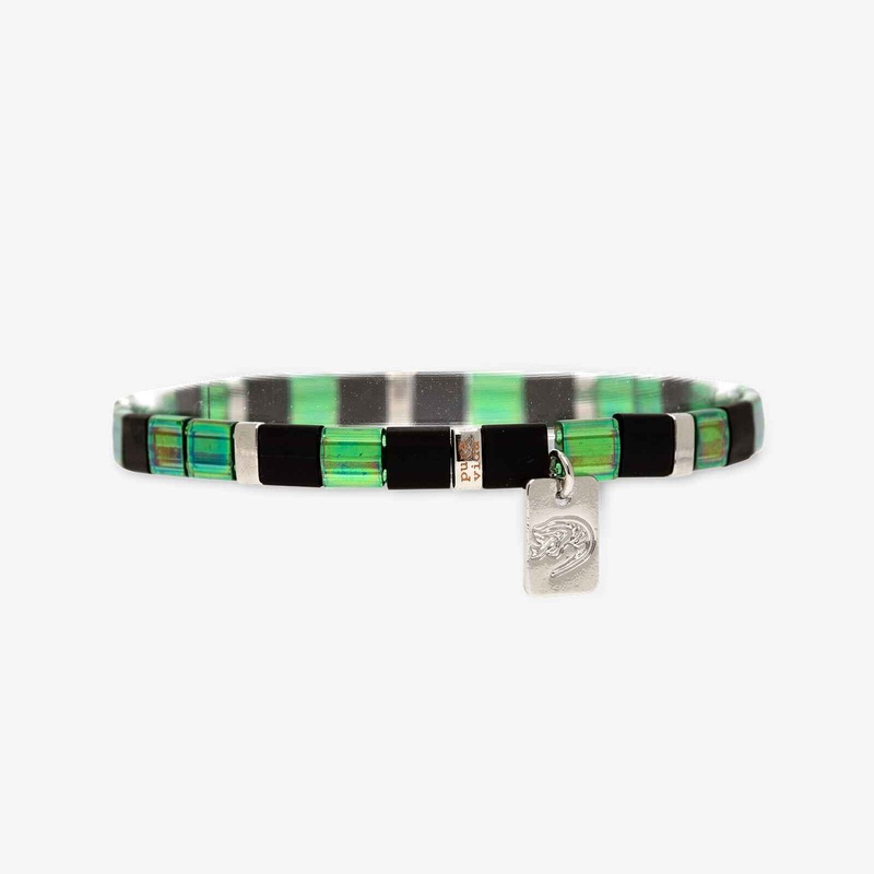 Slytherin Tile Bead Stretch Bracelet