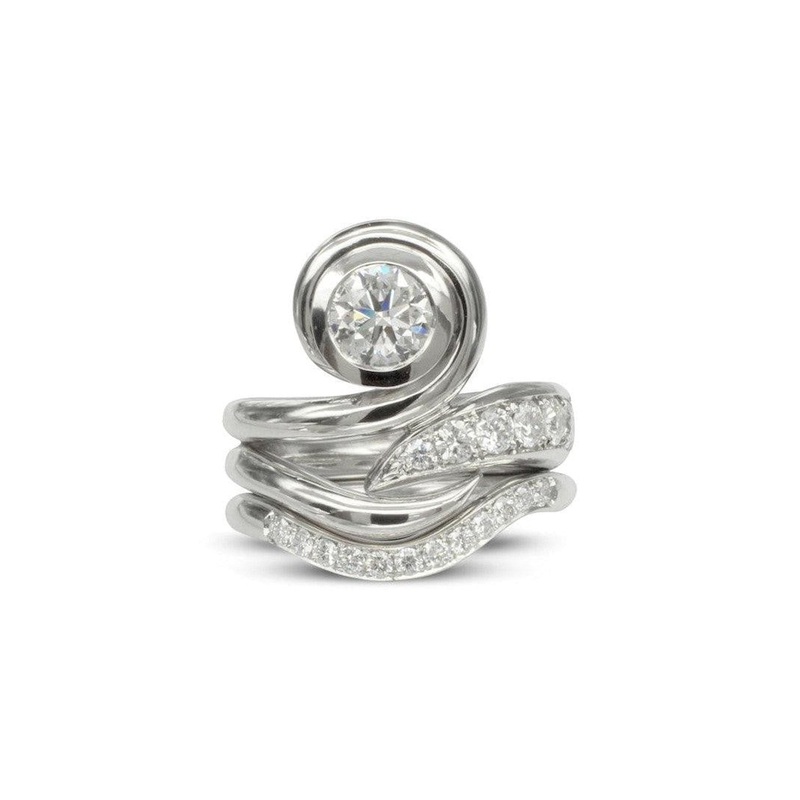 Spiky Organic Diamond and Platinum Engagement Ring