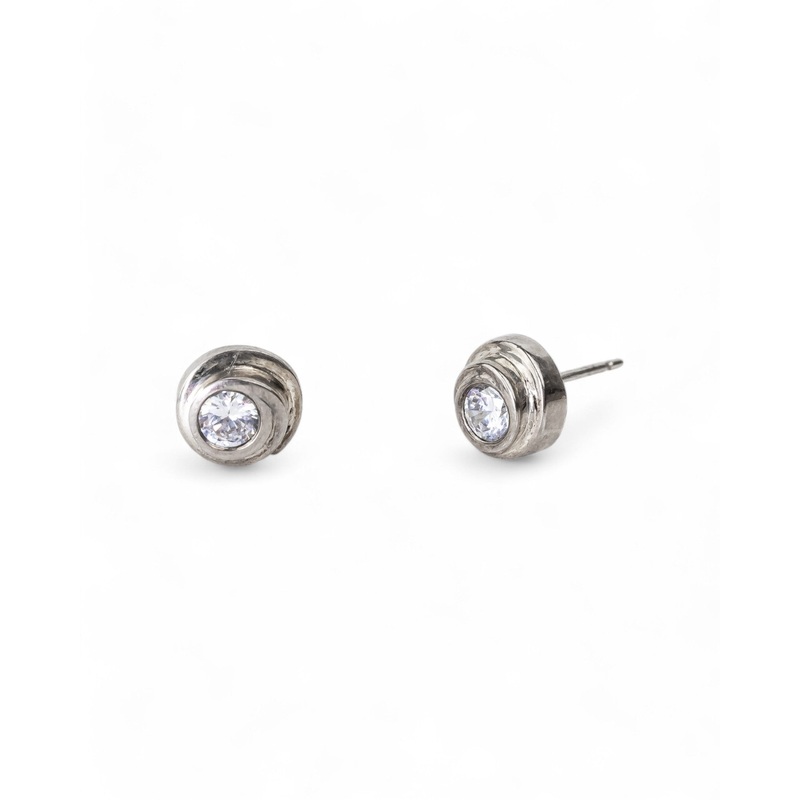 Spiral Diamond Stud Earrings