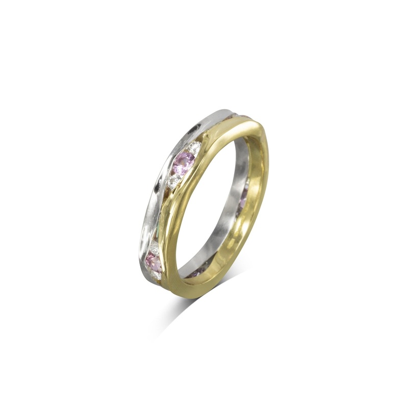 Trap Trilogy Sapphire Diamond Eternity Ring – 4mm