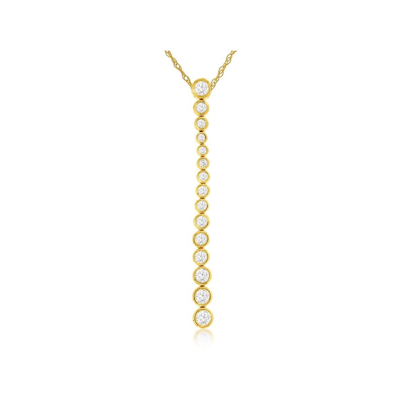 14K DIAMOND STICK NECKLACE