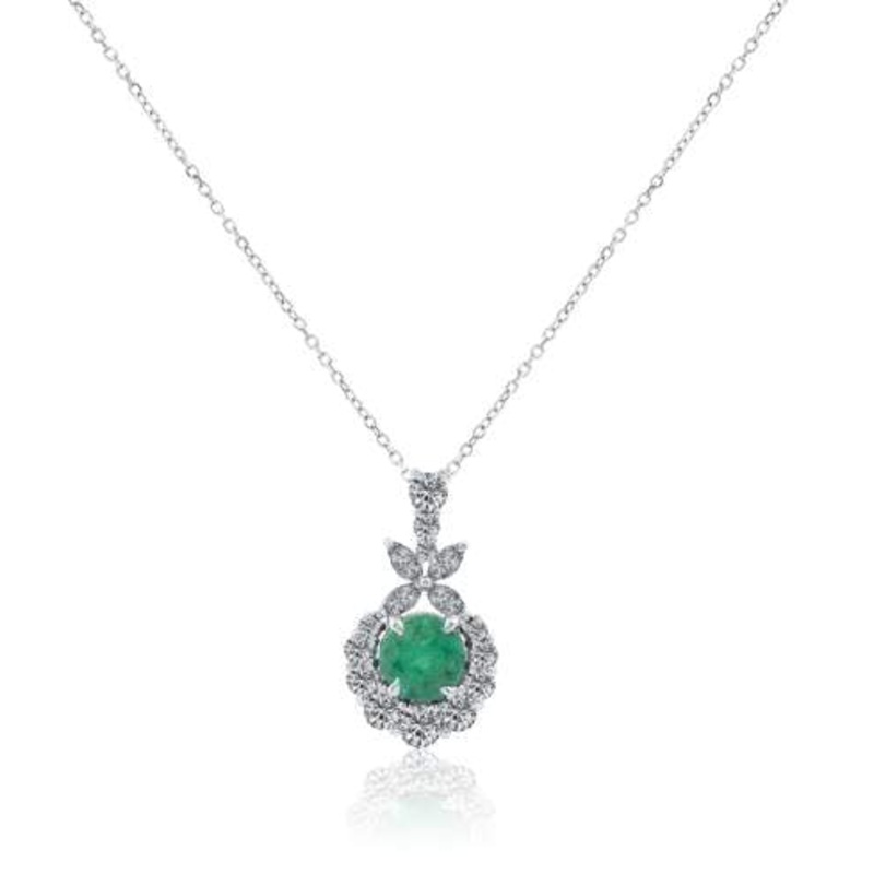 14K EMERALD DIAMOND NECKLACE
