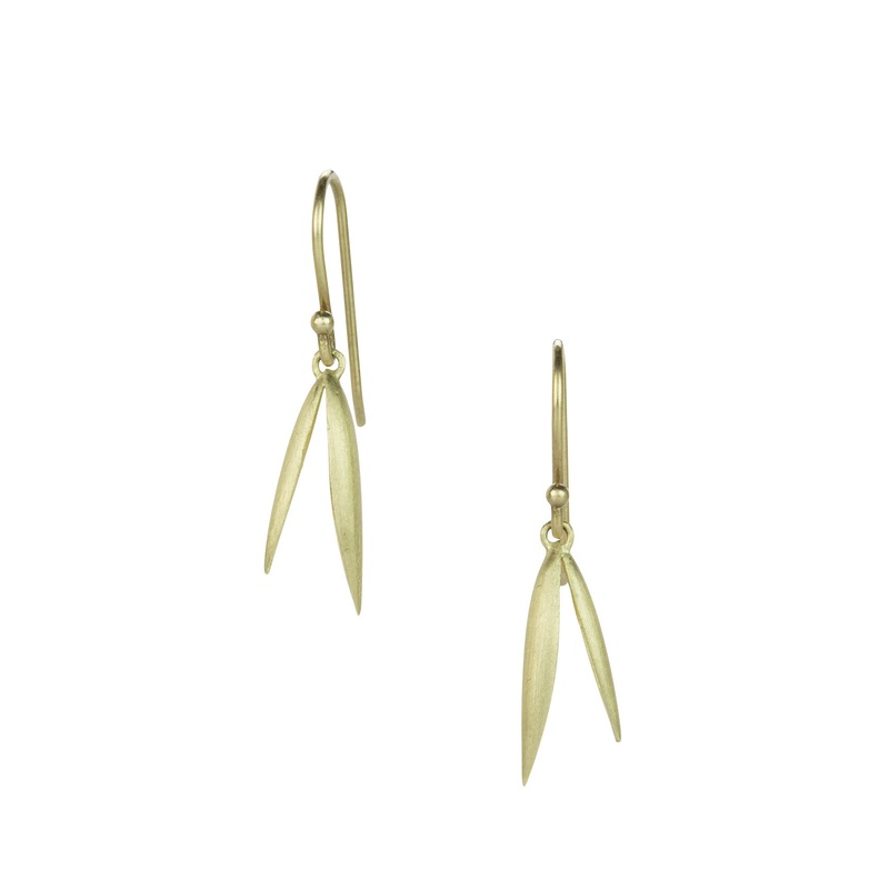 14k Small Oat Drop Earrings