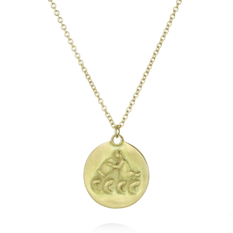 18k Aquarius Pendant Necklace