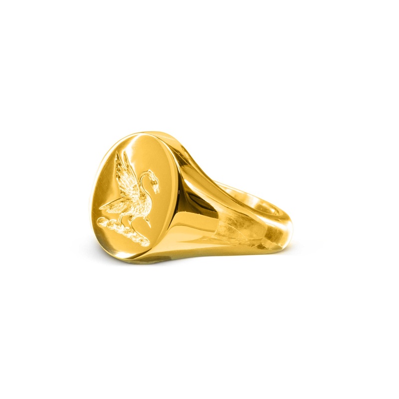 24ct Yellow Gold Signet Ring with Family Crest