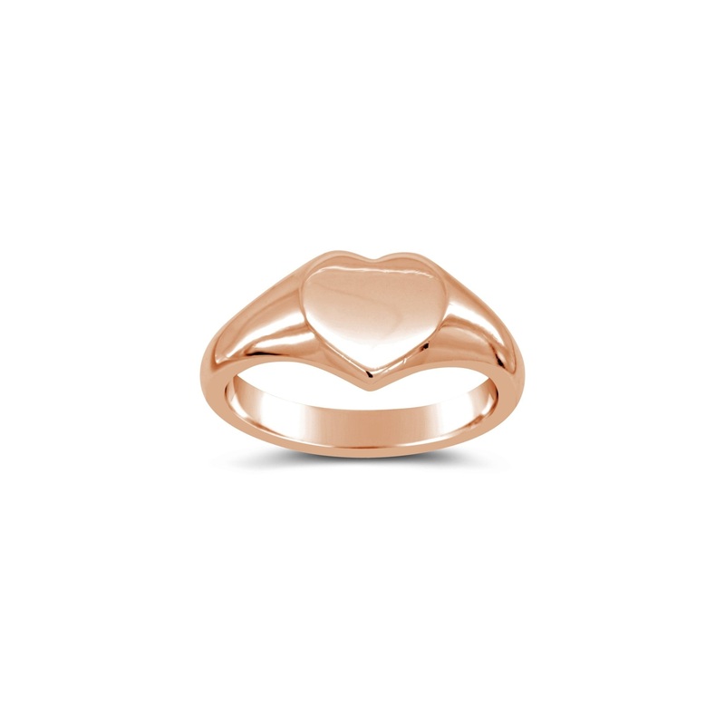 9ct Rose Gold Heart Signet Ring