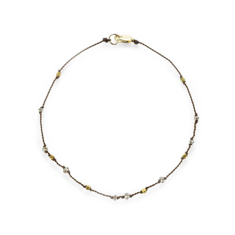 Brown Diamond Beaded Bracelet