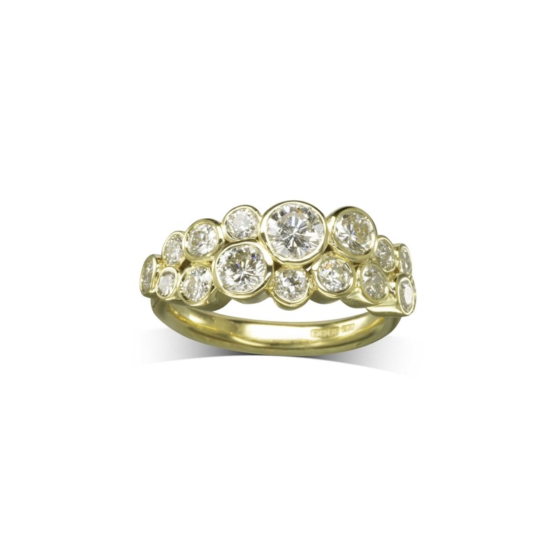 Bubbles Two Row Diamond Ring