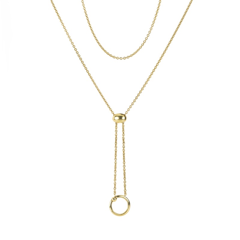 Chain Ring Clasp with Slider Necklace