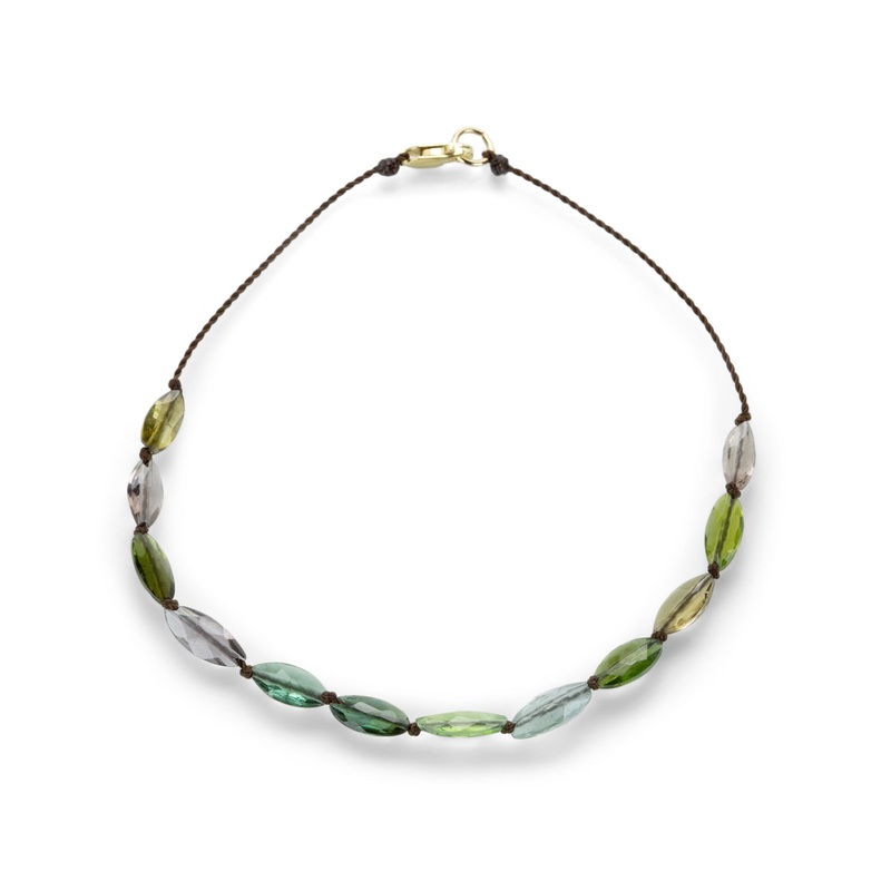 Faceted Green Tourmaline Beaded Bracelet