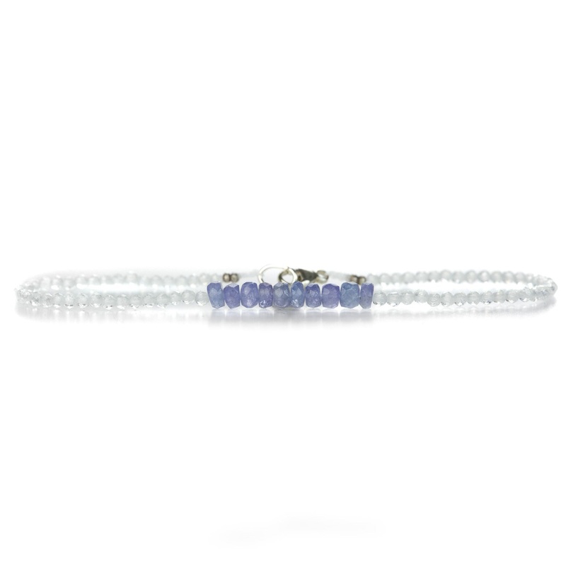 Moonstone and Tanzanite Beaded Bracelet