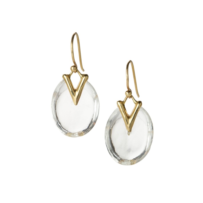 Quartz Lily Pad Earrings