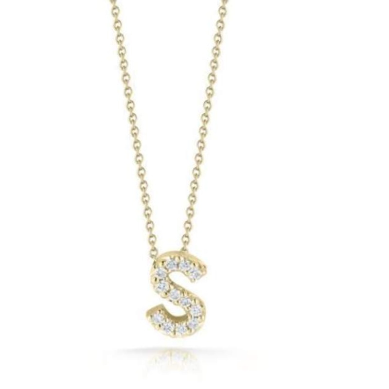 Roberto Coin 18K Love Letter “S” Diamond Pendant