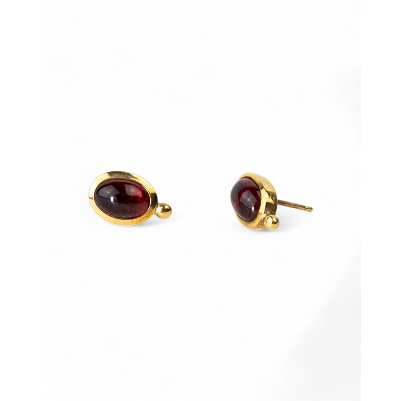 Roman Tourmaline Stud Earrings (Pink and Red)