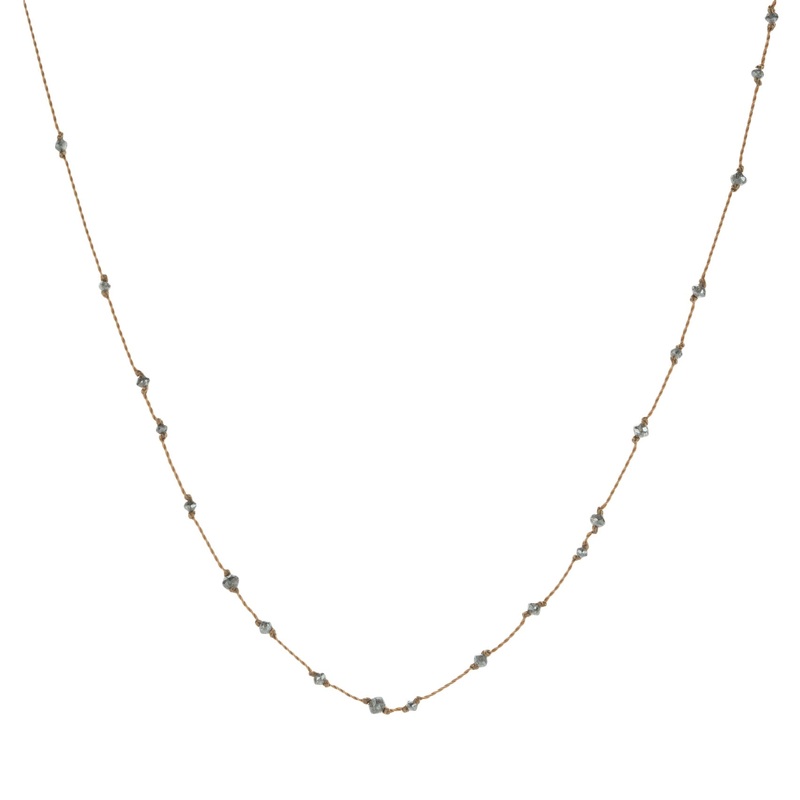 Salt and Pepper Diamond Beaded Necklace