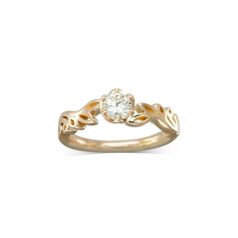 Vintage Rose Gold Dainty Diamond Engagement Ring