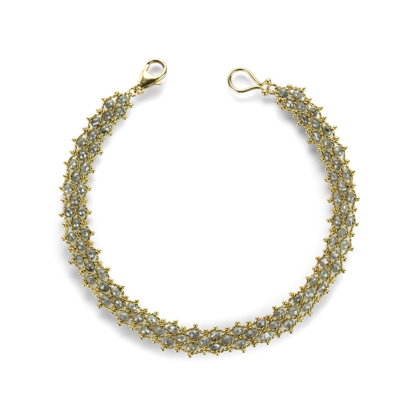 Woven Bracelet with Gray Diamonds