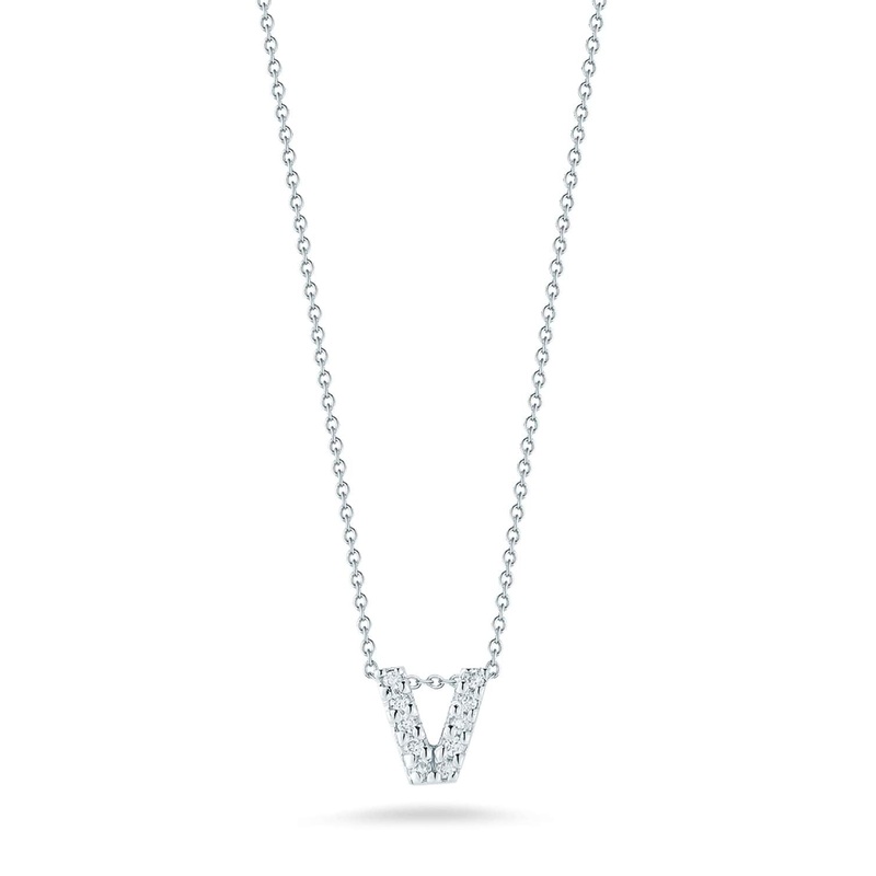 18kt Gold Roberto Coin Love Letter “V” Necklace