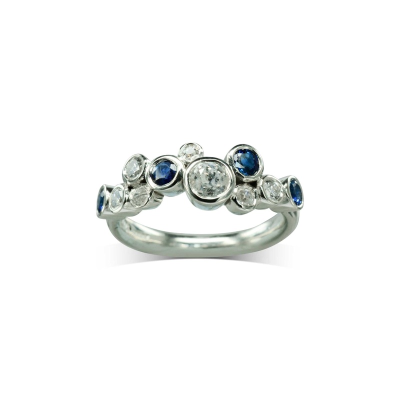 Bubbles Random Sapphire and Diamond Eternity Ring