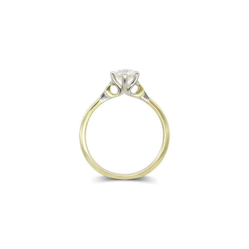 Claw Set Crescent Moon Diamond Engagement Ring