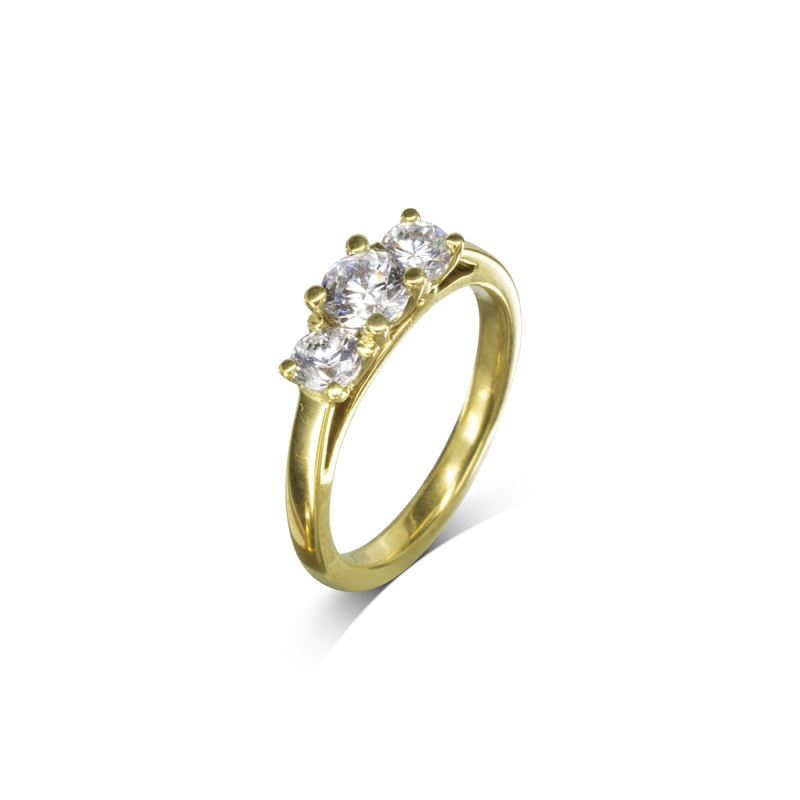 Four Claw Gold Trilogy Diamond Ring