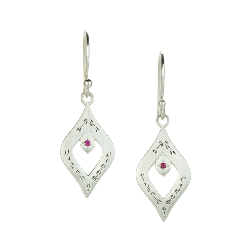 Ruby Window to the Secret Garden Earrings