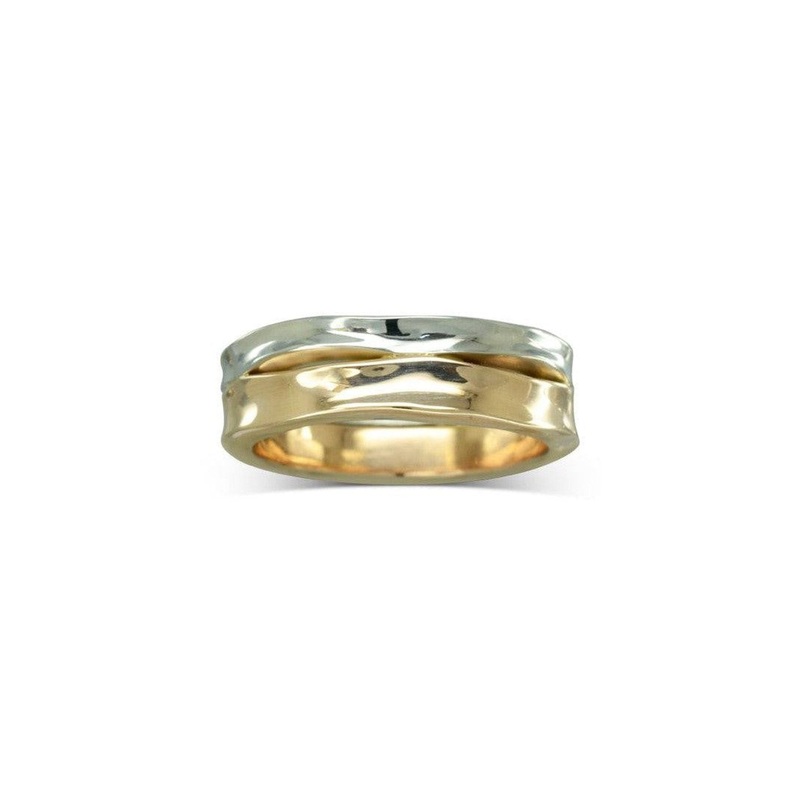 Trap Mixed Metal Wedding Band (6mm)