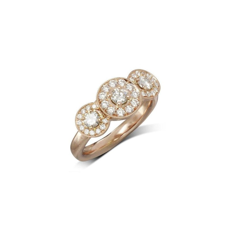 Vintage Rose Gold Trilogy Ring