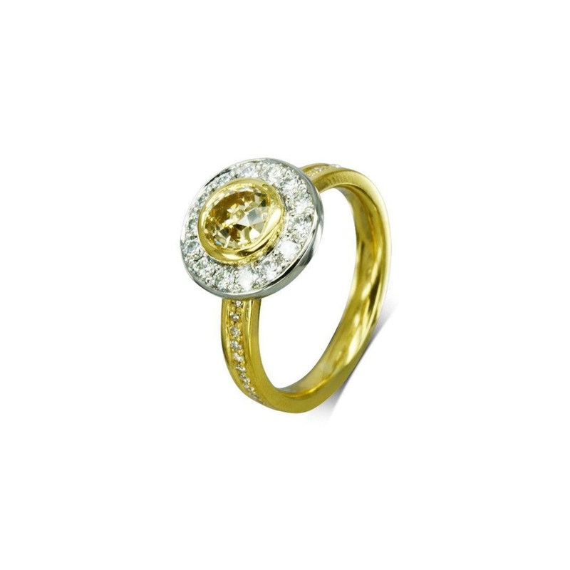 Yellow Diamond Cluster Ring