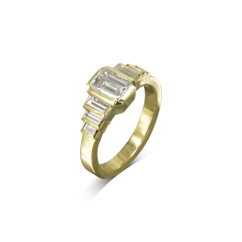 Art Deco Emerald Cut Diamond Ring